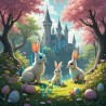 Chasse aux œufs des lapins au château